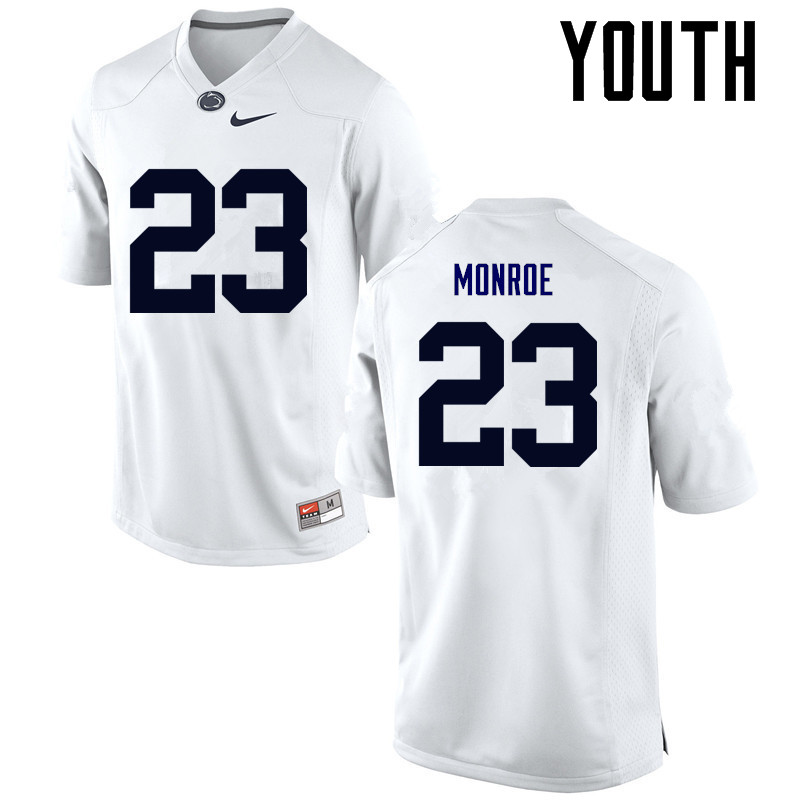 NCAA Nike Youth Penn State Nittany Lions Ayron Monroe #23 College Football Authentic White Stitched Jersey PJJ3798KN